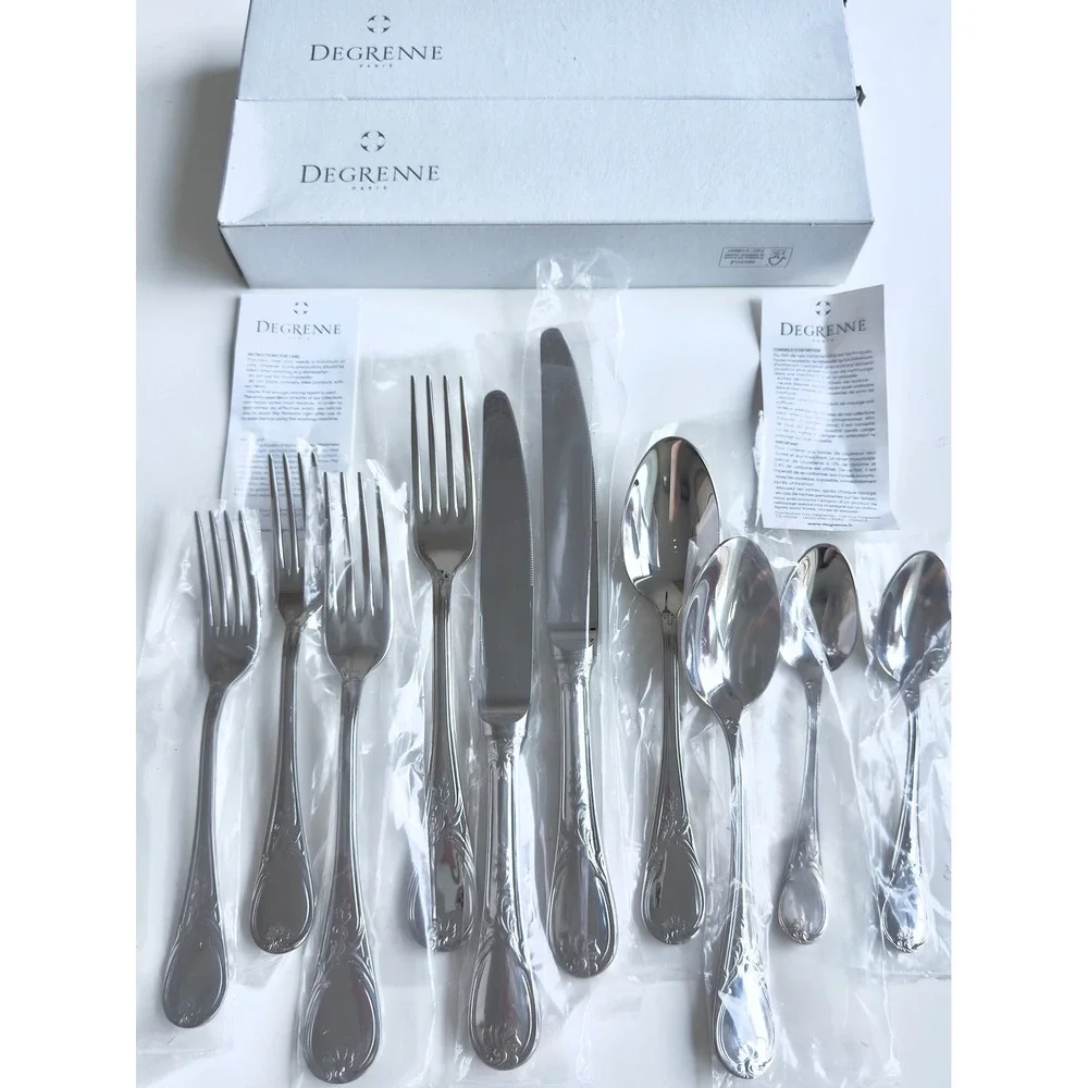 2 Guy Degrenne Marquise 5pc French Flatware Sets New/Open Box Retail $259